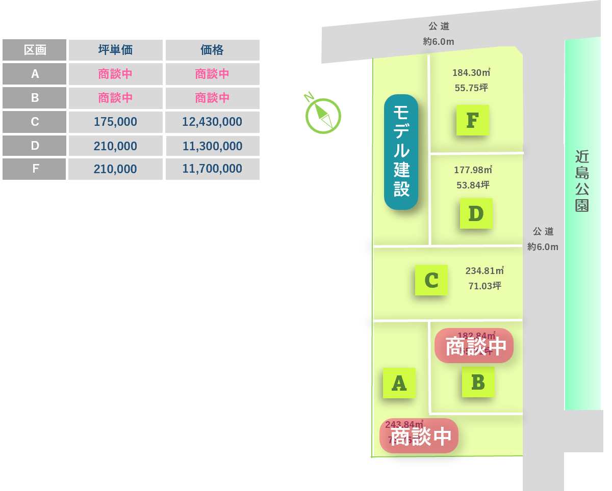 岐阜市近島「建築条件付」 F号地